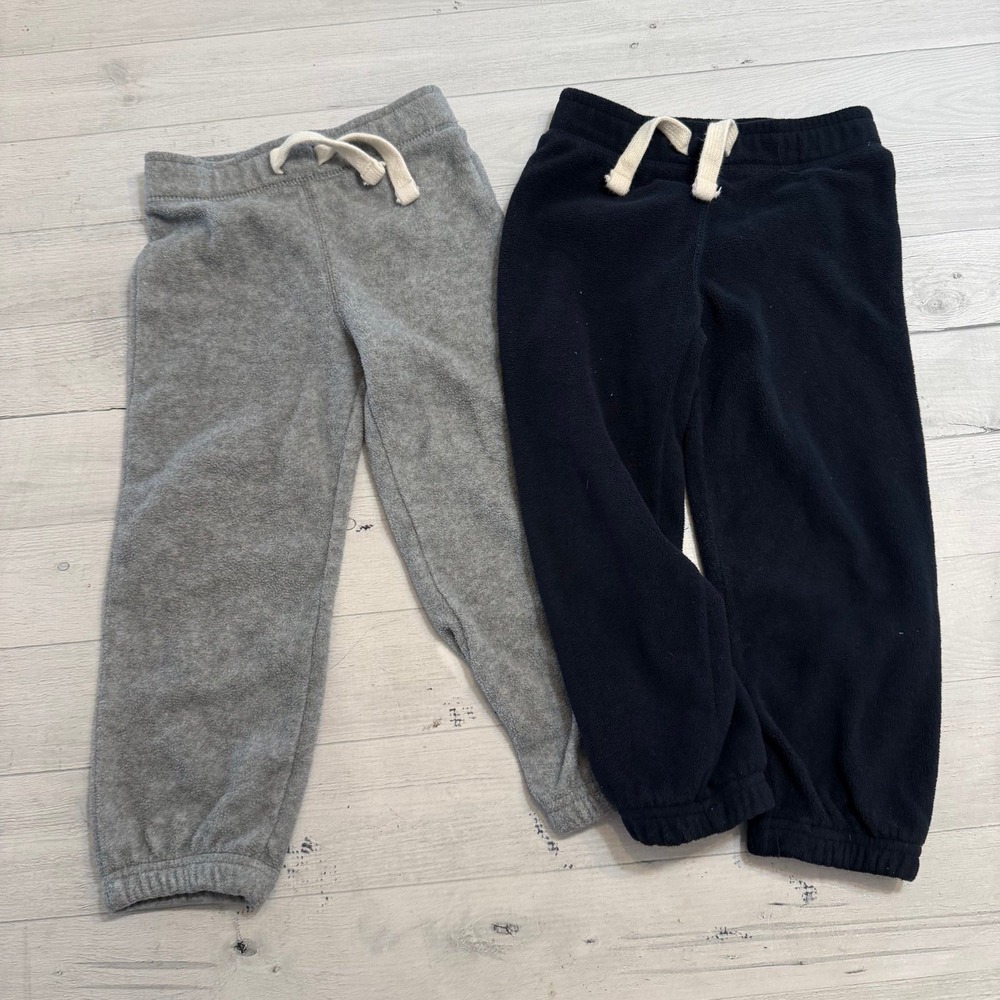 Old navy toddler fleece pants navy blue and grey 3T‎